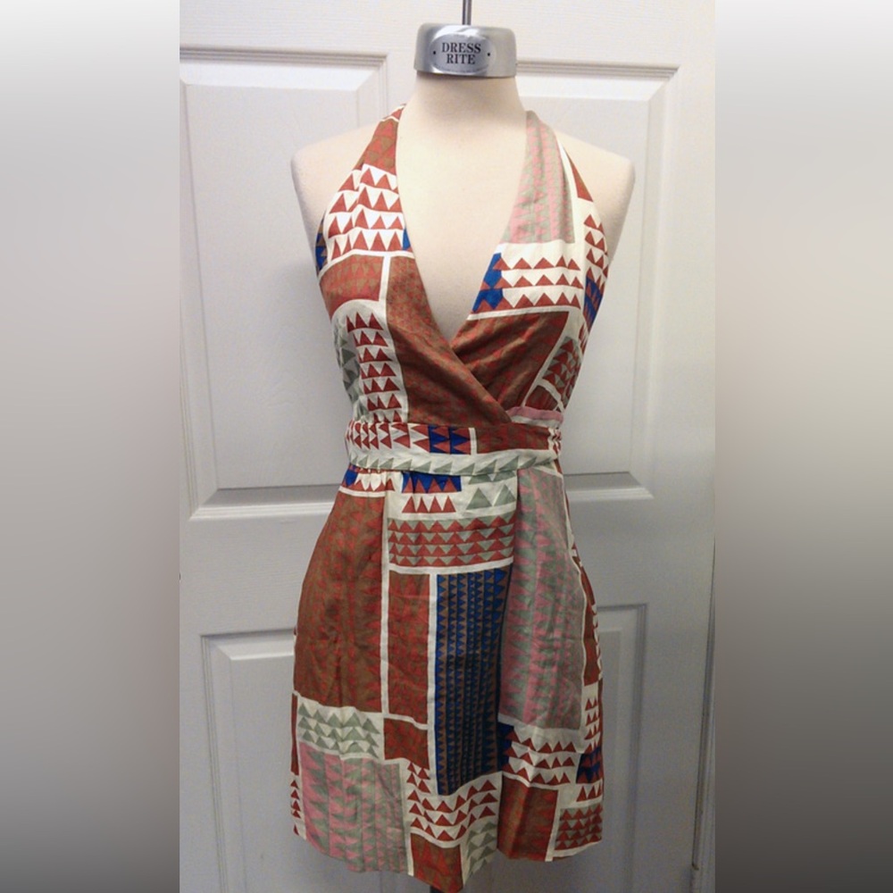 Calypso Linen Halter Dress XS